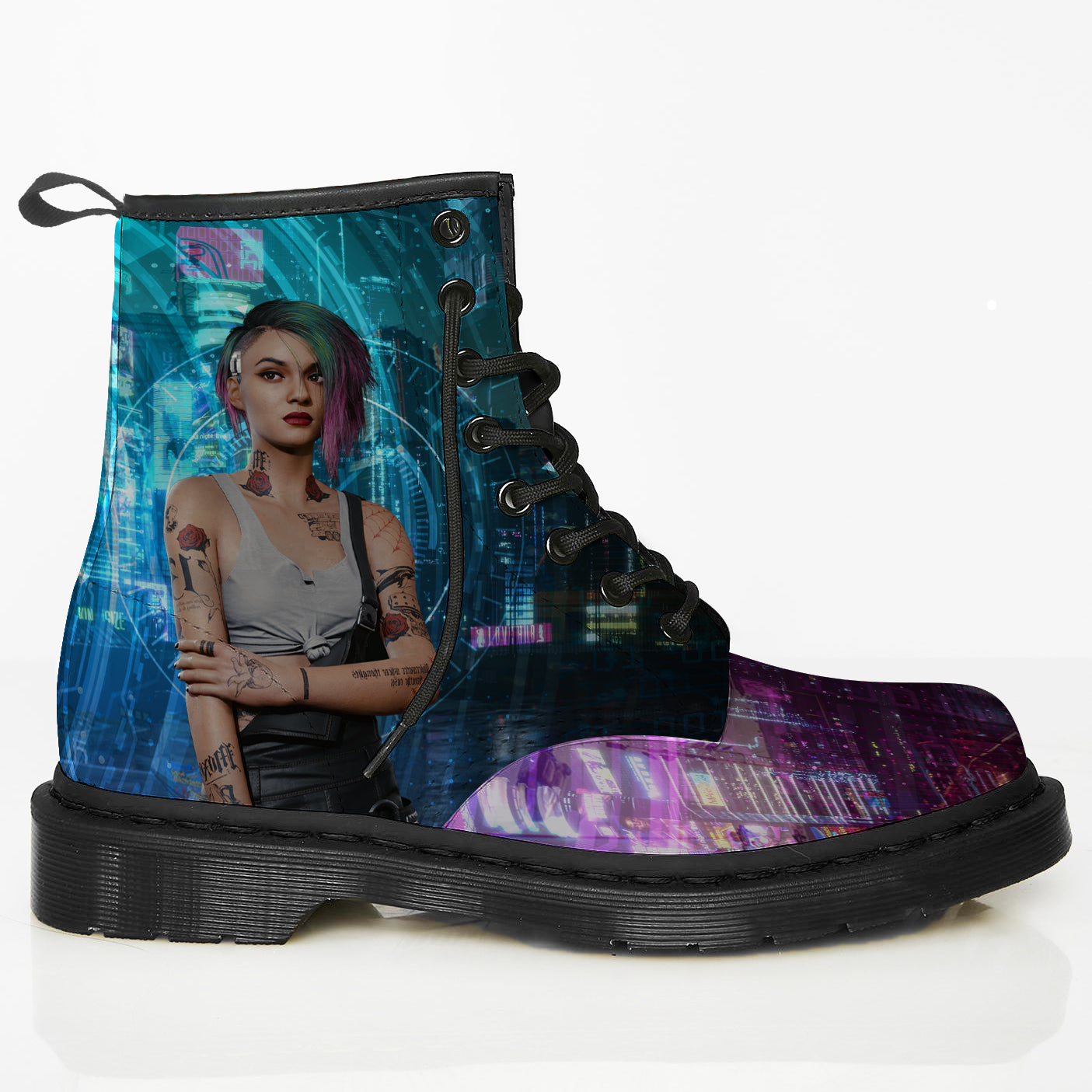 Cyberpunk Purple Sneaker Boots Shoes